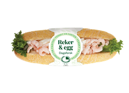 Fin Baguette med Reker & egg