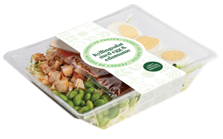 Proteinsalat med egg & edamame